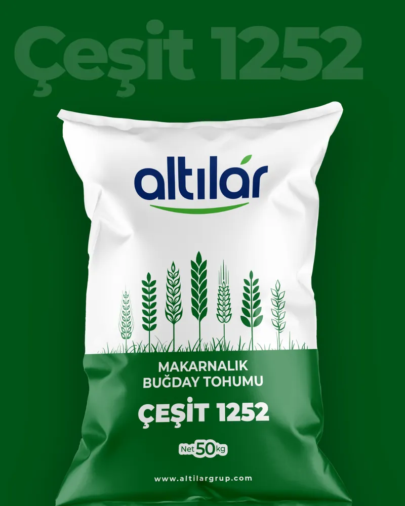 Çeşit 1252 durum wheat seed sack.