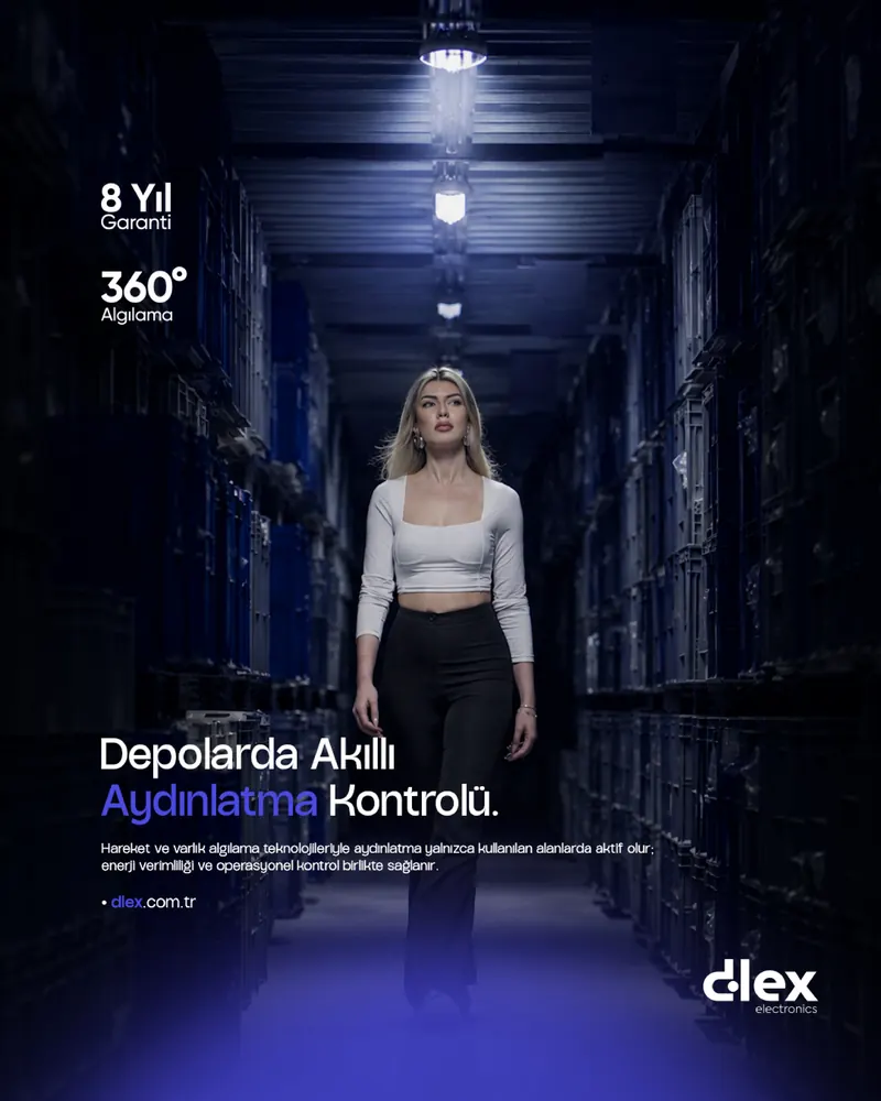 Smart lighting control in warehouses.