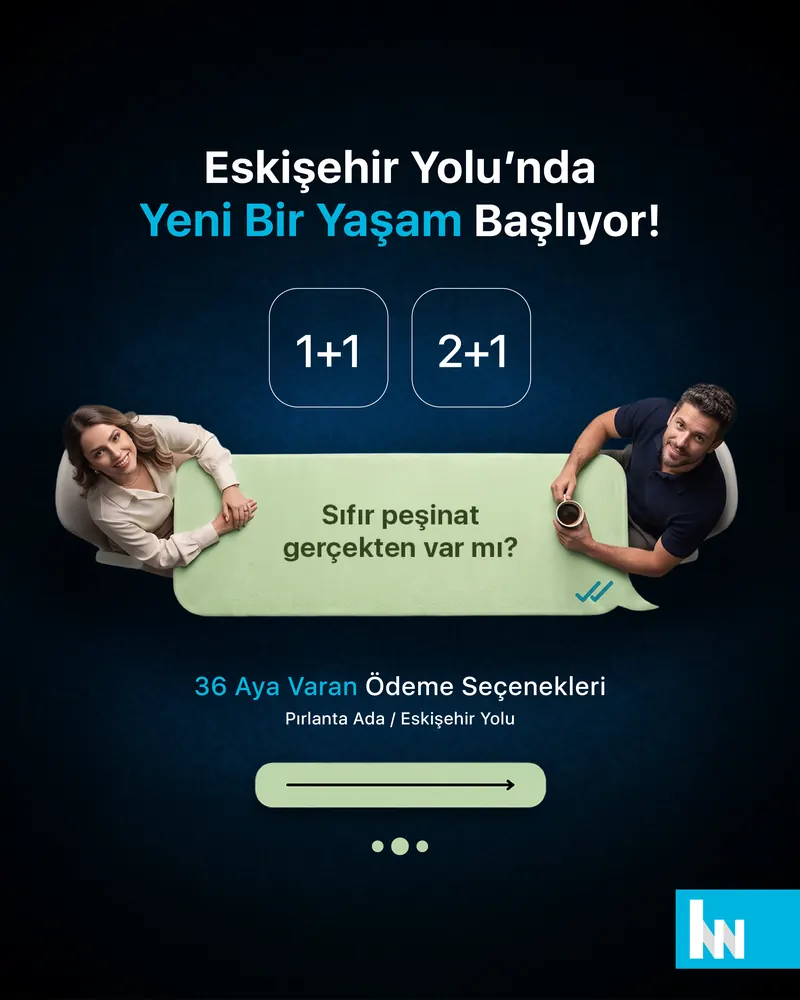 A new life begins on Eskişehir Yolu. 1+1 and 2+1 options.