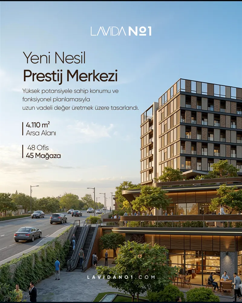 Yeni nesil prestij merkezi. 4.110 m² arsa alanı.