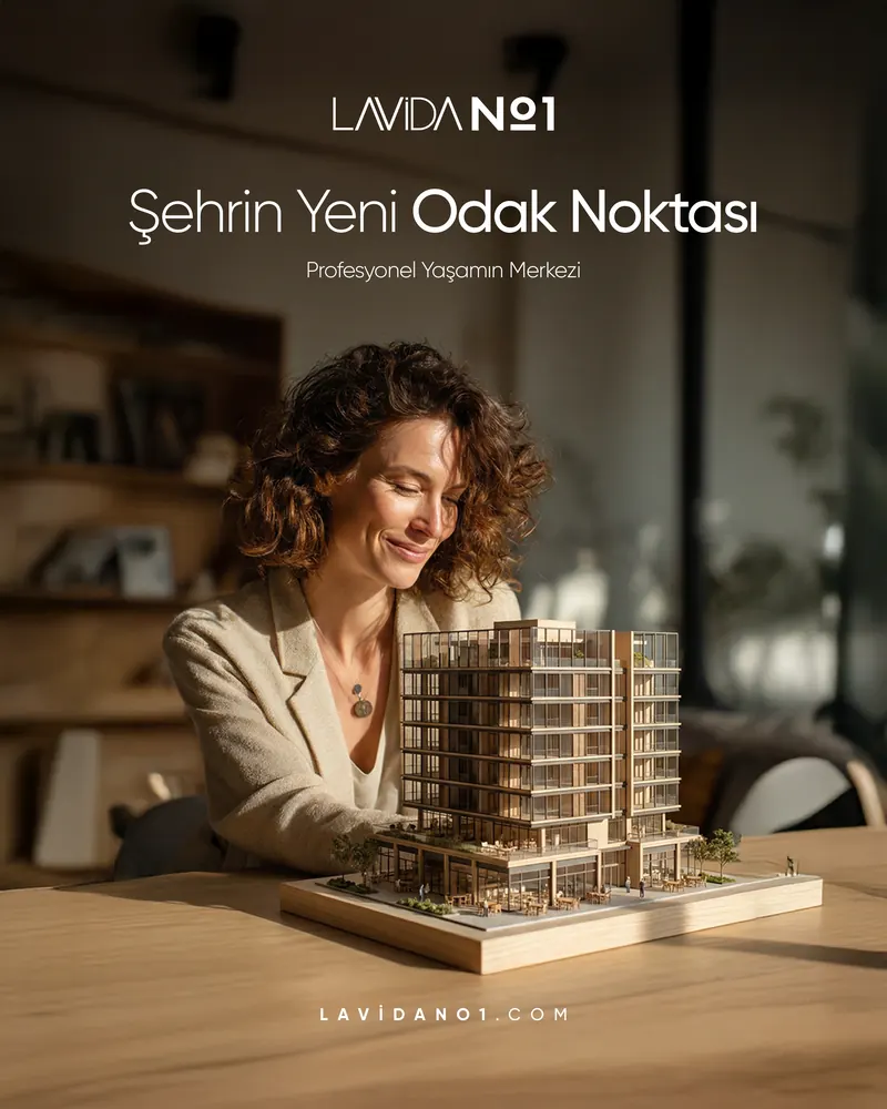 The city’s new focal point. A woman at the scale model.