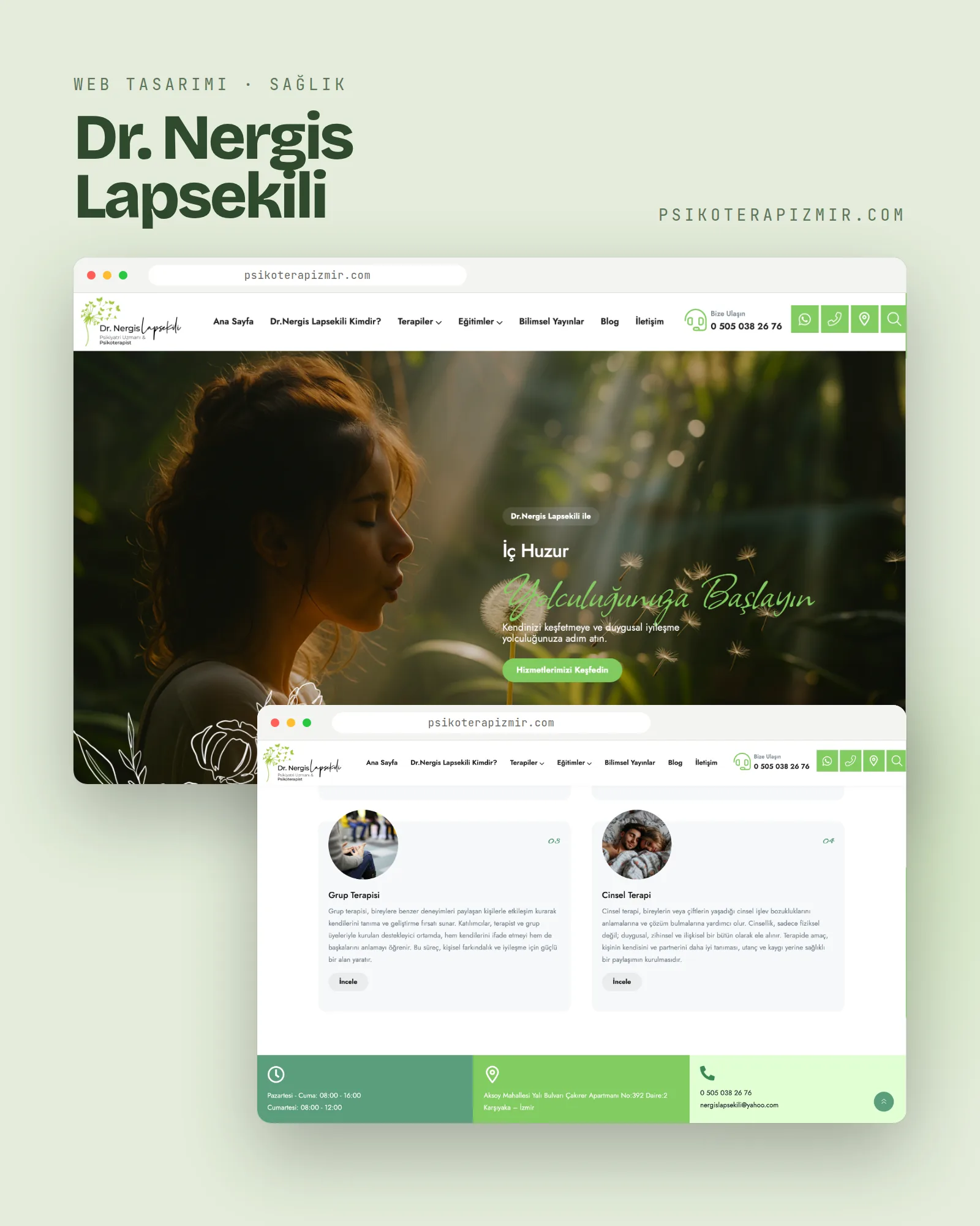 Dr. Nergis Lapsekili web sitesi, psikoterapizmir.com.