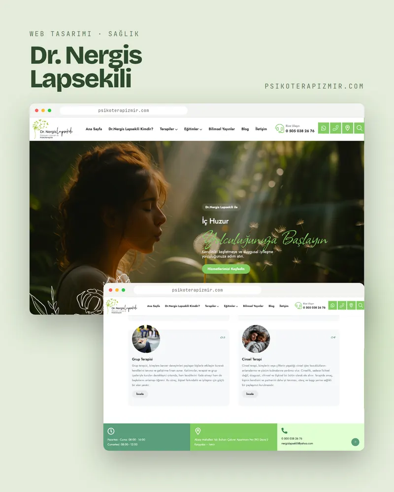 Dr. Nergis Lapsekili web sitesi, psikoterapizmir.com.