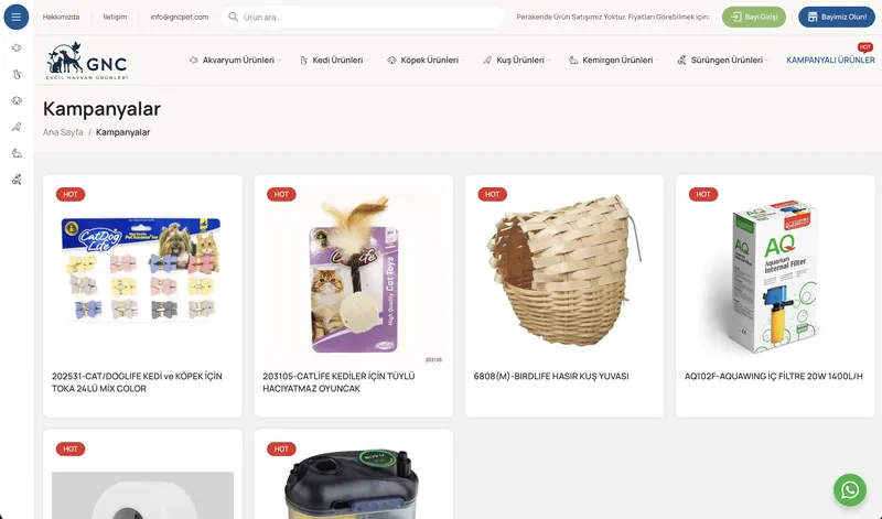 gncpet.com kampanyalar sayfası.