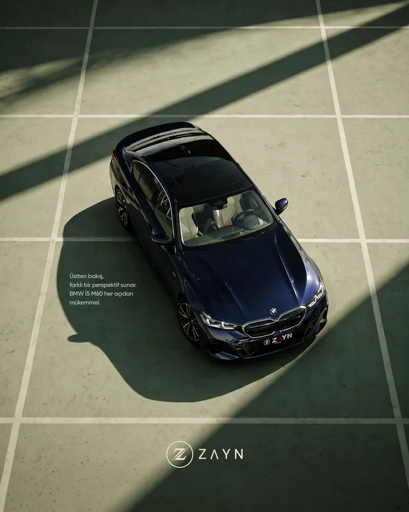 Üstten bakış: BMW i5 M60.